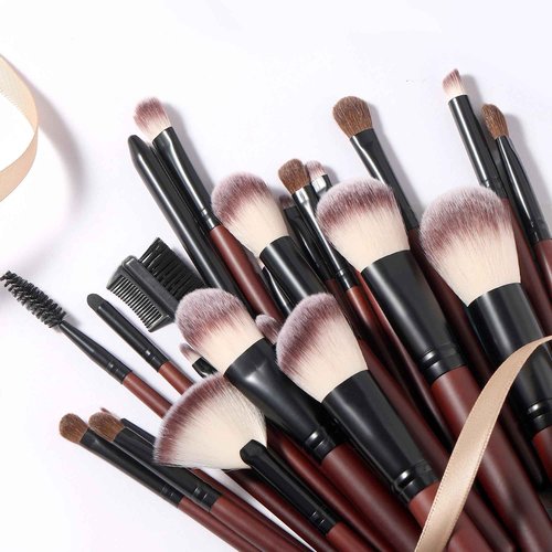 Yasingsi Makeup Brush Set Professional 26-Piece Makeup Brushes Set Premium Synthetic Foundation Powder Concealer Blush Eyeshadow Contour Makeup Brush Set with 2 Brush Bags