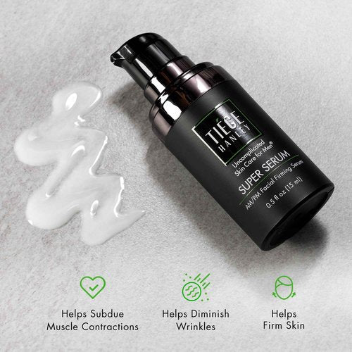 Tiege Hanley Anti Aging Face Serum for Men, Super Serum with Peptides, Retinyl Palmitate, and Sodium Hyaluronate to Firm Skin and Reduce Fine Lines, Men’s Skin Care, 0.5 Fl Oz, 2 Pack