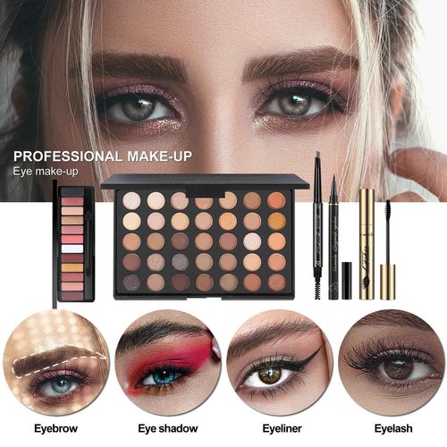 MISS ROSE M All In One Makeup Kit, Makeup Kit for Women Full Kit,Multipurpose Women's Cosmetics Set,Beginners and Professionals Alike,Easy to Carry(DLS-Pink)