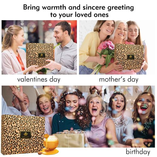 Christmas Gifts for Women, Bath Gift Set, Leopard XXL 20 Pcs Skin Care Set, Slef Care Gifts Set , Mother's Day, Valentine, Birthday, Home Spa Kit, Shower Gel, Body Lotion, Shower Cap,Manicure Set