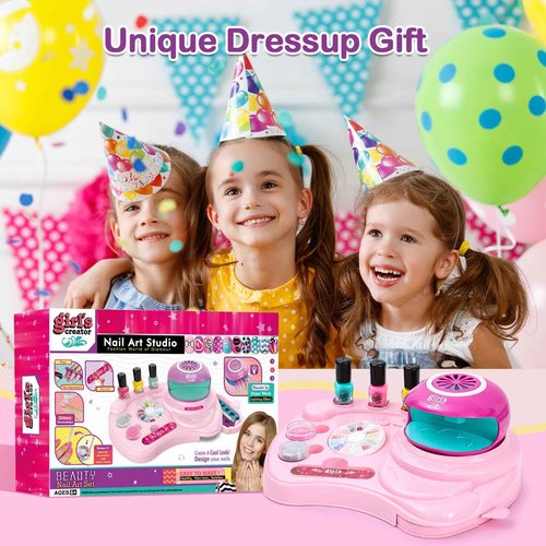Combaybe Kids Nail Polish Set for Girls - Girl Toys 8-10 - Nail Art Kit for Kids Ages 7-12, Non toxic Nail Polish Kids Nail Kit Girl Stuff for Spa Manicures, Idea Birthday Gift for Girls 8 9 10 12