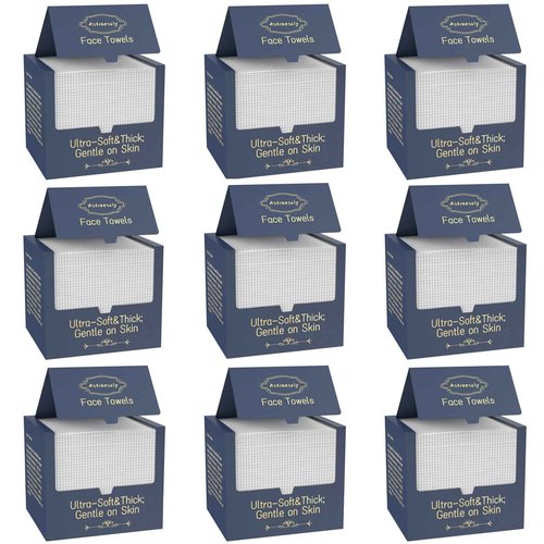 9 PACK XL Disposable Face Towel, 10 * 12 Inches Face Towels Disposable, Extra Thick, 450 Count Cleansing Facial Towel Dry Wipes