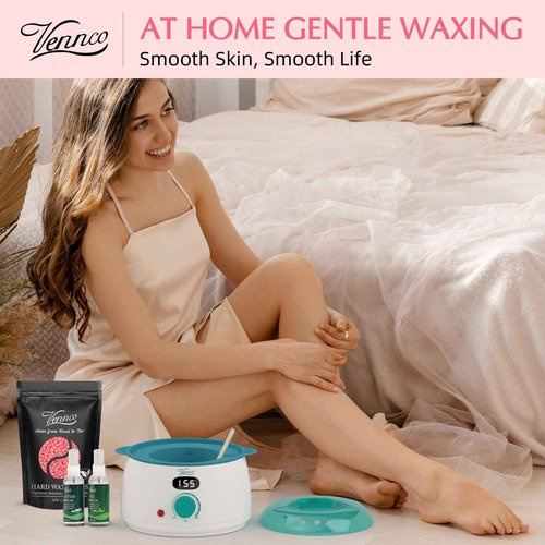Vennco 2.5lb Pink Rose Hard Wax Beads for Hair Removal - Gentle Hard Wax for Face, Bikini, and Brazilian Areas - Wax Refill for Full Body Professional Home Waxing