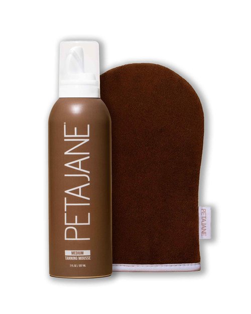 Peta Jane Bronzing Mitt and Medium Tanning Mousse - Made in the USA - Sunless Tanner for a Natural Glow