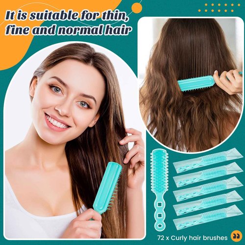 Lauwell 72 Pcs Hair Brushes in Bulk for Homeless, Hair Brush Bulk Nylon Bristles Brush Vent Hair Brush for Curly Wavy Hair Blow Drying Separating Styling Detangling Suitable for Travel Shelter Hotel