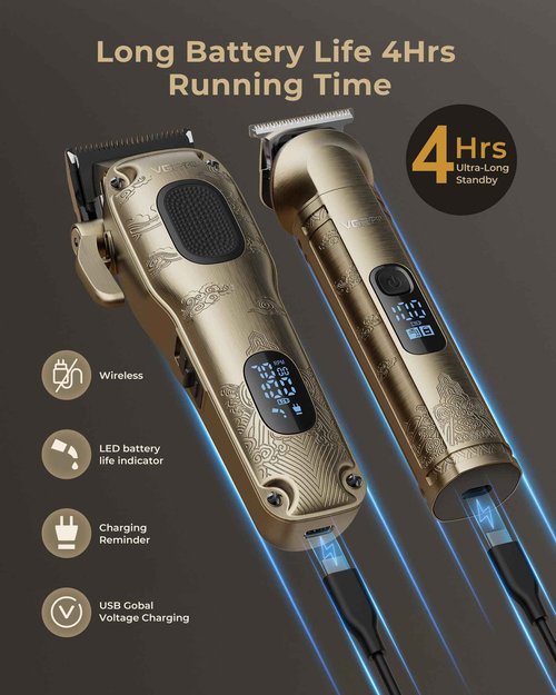 Vgrpro Hair Clippers for Men Professional, Cordless Hair Clippers for Hair Cutting, Mens Clippers and Trimmers Set, Electric Hair Trimmer for Men with Package Case