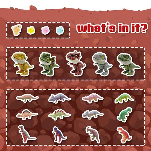 Bath Bombs for Kids with Surprise Inside, 16 Pack Kids Bath Bombs Gift Set for Easter Basket Stuffers, Dino Egg Bath Bomb Kit with 5pcs Dinosaur Bath Toy for Boys Girls Birthday,Christmas