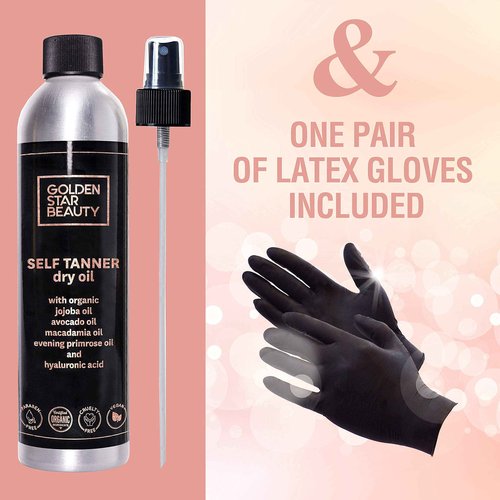 Face Tanner Serum and Self Tanning Dry Oil w/Hyaluronic Acid and Organic Oils - Self Tanners Best Sellers for Perfect Golden Glow