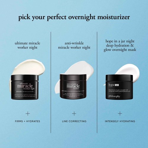 philosophy hope in a jar deep hydration & glow overnight face mask - with glycolic & hyaluronic acid - renews & restores dry skin for a smooth, glowy finish - 2 fl oz.
