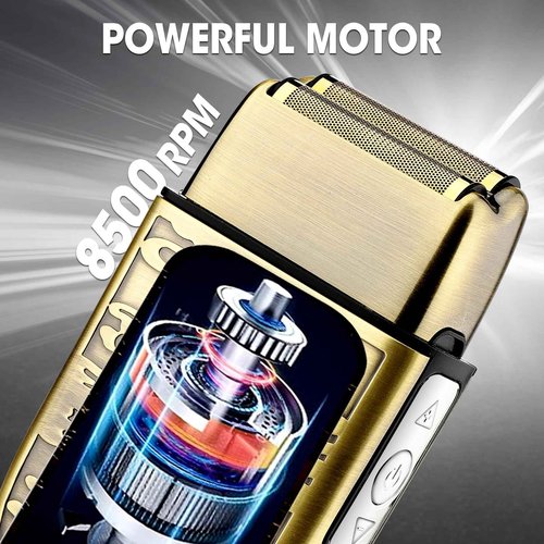 Dumite Electric Shavers for Men,3-Speeds Electric Razor,Head Shavers for Bald Men,Double Foil Beard Trimmer,Barber Supplies Waterproof Shaver, Gifts (Bronze-1)