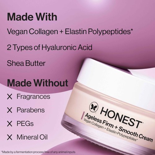 Honest Beauty Fragrance Free Ageless Firming Duo | Powered by Vegan Collagen and Elastin Polypeptides | Firmer, Smoother, More Even Looking Skin | Includes Serum (1 fl oz) and Cream (1.7 fl oz)