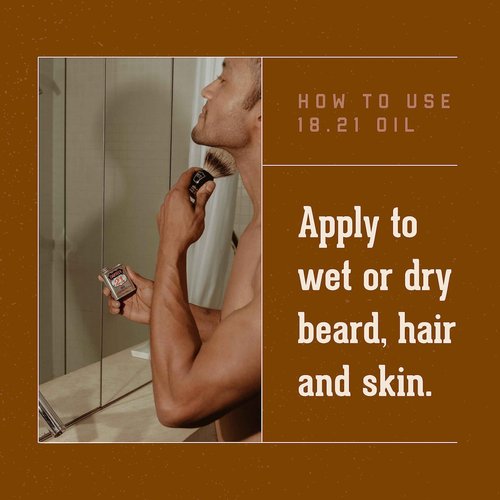 18.21 Man Made Noble Oud & Absolute Mahogany Beard, Hair & Skin Oil 2-Set Bundle, All Hair & Skin Types for Men, Strengthens and Moisturizes in a Manly Aroma