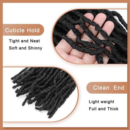 Soft Locs 24 Inch 7 Packs 126 stands Crochet Hair Faux Locs Pre-looped Super Lightweight Goddess Locs Synthetic Crochet Hair Braids For Black Women (1B, 24Inch（Pack of 7）)