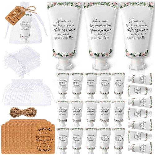 Dansib 48 Sets Hand Mini Lotion Bulk Employee Appreciation Gifts Travel Size Hand Cream Bulk Inspirational Thank You Team Gifts for Birthday Christmas Teachers Coworkers Office Staff(Stylish)