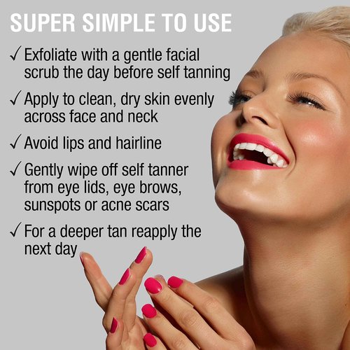 Face Tanner Serum and Self Tanning Dry Oil w/Hyaluronic Acid and Organic Oils - Self Tanners Best Sellers for Perfect Golden Glow
