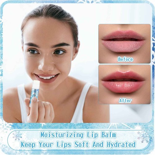 36 Pcs Christmas Snowflake Lip Balm Bulk Winter Honey Moisturizing Lip Balm Christmas Appreciation Gifts for Coworkers Teachers Employee Nurse Women Family Baby Shower Wedding Party Supplies
