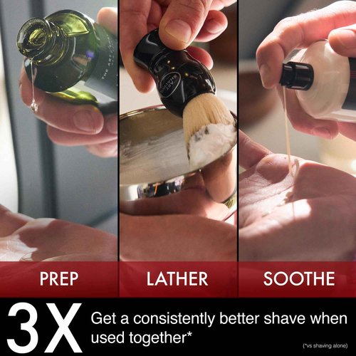 The Art of Shaving Sandalwood 4-in-1 Trial Kit – Pre-Shave Oil, Shaving Cream, Shaving Brush & After-Shave Balm – Protects Against Irritation and Razor Burn – Hydrates and Nourishes Dry Skin