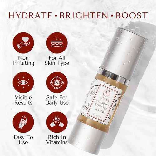 Nylynn Hyaluronic Booster Serum – Hydrating Face Serum with Hyaluronic Acid & Vitamin C – Supports Smooth, Youthful-Looking Skin – All Skin Types
