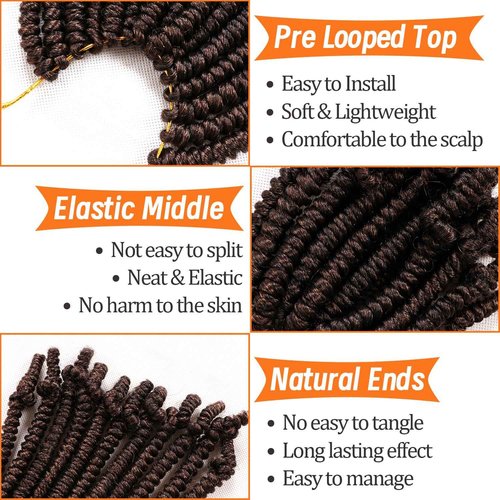 Lifabeauty 8 Packs Short Bob Spring Twist Crochet Hair for Kids 8 Inch Pretwisted Passion Twist Crochet Hair Braids for Black Women (8 Inch, M30#)