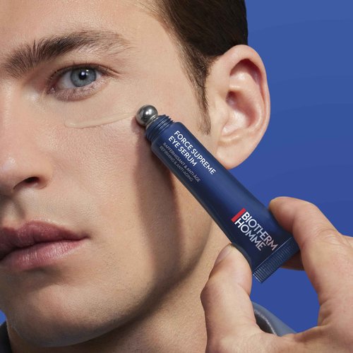 Biotherm Homme Force Supreme Eye Serum for Men, Helps Fight Wrinkles, Dark Circles and Puffy Eyes, Enriched with Blue Algae & Pro-Xylane, Resurfaces and Firms the Skin Around the Eye Area 0.5 Fl. Oz.
