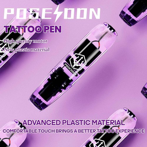 POSEIDON Tattoo Gun Kit Rotary Tattoo Pen Kit with 10 PCS Tattoo Cartridge Needles Professional Tattoo Machine Kit with Power Supply 11 Color Tattoo Inks with Foot Pedal Tattoo Kit for Artists