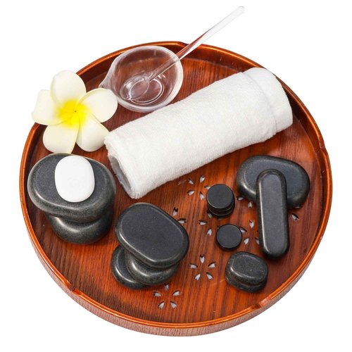 Master Massage 40-Piece Hot Stone Set – Black Basalt Lava Rocks for Full Body Massage Therapy