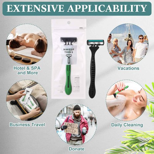 Wovnet 32 Pcs Men's Disposable Razors Bulk 3 Blade Shaving Razors for Sensitive Skin Comfortable Head Shave Christmas Gifts