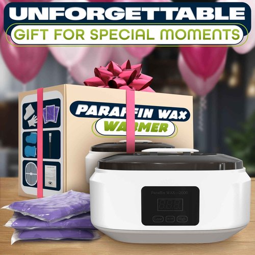 Paraffin Wax Machine for Hand and Feet – Full Set Hand Wax Paraffin Machine 3400ml – Fast Heating, Keep Warm, Adjustable Temperature (Two Modes) for Moisturizing Spa | Soft and Smooth Skin at Home