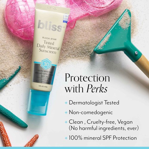 Bliss Skin Starter Kit 4pc Set: Fab Foaming Exfoliating Cleanser, Drench & Quench Moisturizer, Block Star Daily Mineral SPF 30, Eye Do All Things Brightening Eye Cream