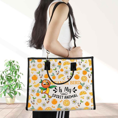 JNIAP Sunshine Bird Cosmetic Makeup Bag Bird Lover Gifts Sunshine Bird Zipper Pouch Sunshine Bird Merchandise (Orang tote)