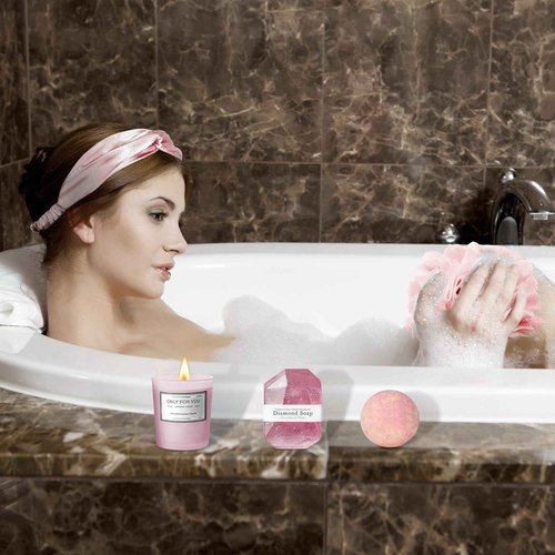 Mother's Day Gifts for Mom Wife Grandma, Get Well Soon Self Care Gifts with Flannel Blanket, Spa Gift Basket Relaxing Rose Care Package, Birthday Valentines Gifts for Women Friends Sis - KUKUPAK