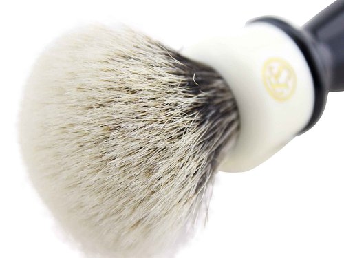 Generic Finest Badger Hair Shaving Brush Handmade 2 Band Knot Extra Long Mixed Color Handle 26MM Knot, Black White