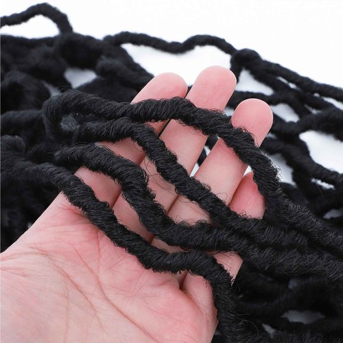 Karida Faux Locs Crochet Hair, Soft Locs 24 Inch, Pre Looped Crochet Hair For Black Women 7 Packs Crochet Locs Long Soft Locs Crochet Hair (1B#, 24 Inch (Pack of 7))