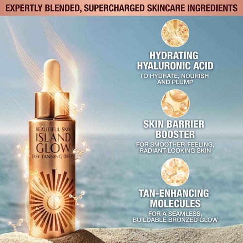 Charlotte Tilbury Beautiful Skin Tanning Drops - Body & Face Bronzing Drops Enriched with Hyaluronic Acid for Long-Lasting Hydration - Leaves Skin with a Natural, Radiant Glow - Fair/Medium