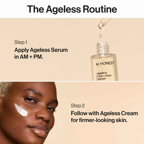 Honest Beauty Fragrance Free Ageless Firming Duo | Powered by Vegan Collagen and Elastin Polypeptides | Firmer, Smoother, More Even Looking Skin | Includes Serum (1 fl oz) and Cream (1.7 fl oz)