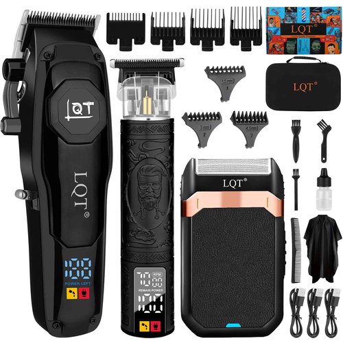 LQT Professional Cordless Hair Clippers for Men, Electric T-Blade Trimmer with LED Display, Long Battery Life, Grooming Kit for Haircuts & Beard Trimming,for Home, Barber, Travel