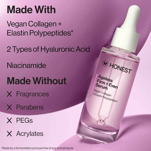 Honest Beauty Fragrance Free Ageless Firming Duo | Powered by Vegan Collagen and Elastin Polypeptides | Firmer, Smoother, More Even Looking Skin | Includes Serum (1 fl oz) and Cream (1.7 fl oz)