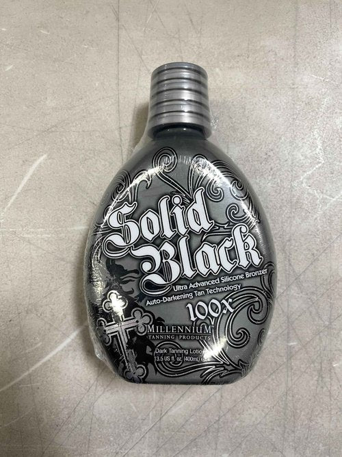 Millennium Tanning SOLID BLACK 100X Dark Tanning Lotion Indoor Outdoor Bronzer Tanning Bed Lotion 13.5 fl. oz. 2-PACK