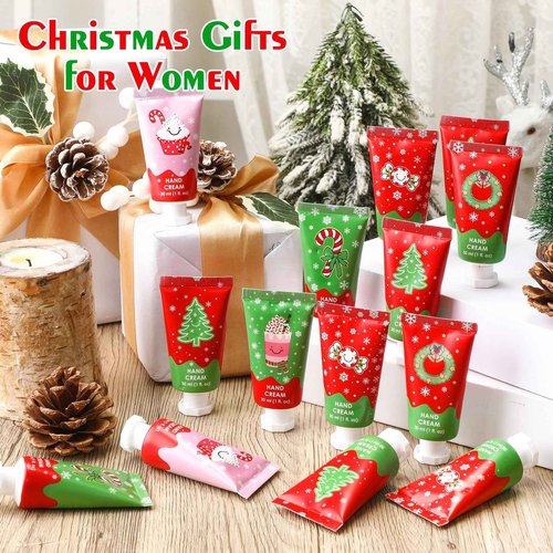 Loopeer 36 Pcs Christmas Hand Cream Gifts Bulk Christmas Mini Hand Lotion Xmas Stocking Stuffers Gifts Travel Size Mini Creams Moisturizer Cream Xmas Party Favors for Dry Skin Women Men Mom Employee