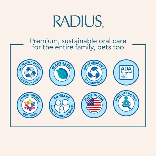 RADIUS Flex Brush with Soft Bristles Toothbrush BPA Free & ADA Accepted Designed to Improve Gum Health & Reduce Issues - Right Hand - Assorted - Pack of 6