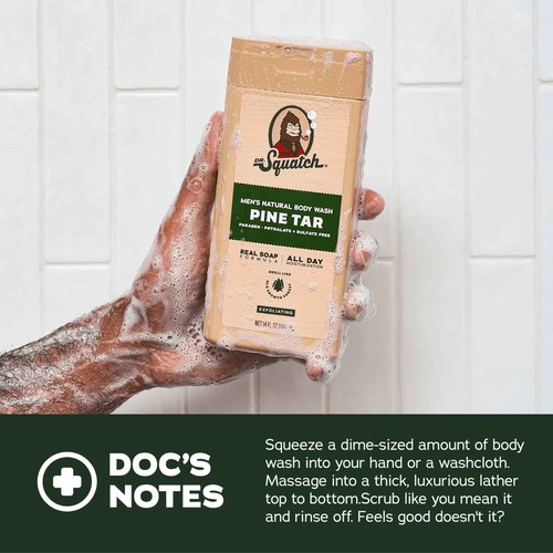 Dr. Squatch NEW Body Wash and Deodorant for Men Gift Set | No Paraben, Phthalate, Sulfate | Odor-Squatching, Aluminum-Free | Pine Tar Body Wash (8 oz, 3-Pack) & Deodorant (2.56 oz, 2-Pack)