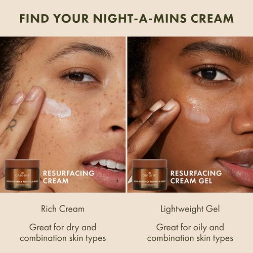 Origins High-Potency Night-A-Mins Resurfacing Gel Face Moisturizer with Fruit-Derived AHAs and Jojoba | Night Cream, 1.7 Fl Oz