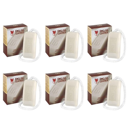 Dana English Leather Soap On A Rope for Men (6 Pack)