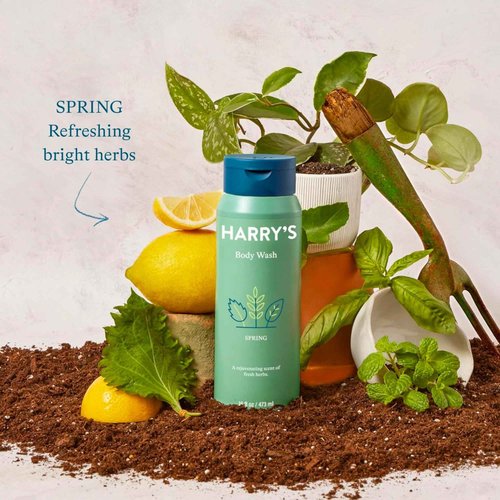 Harry's Men's Body Wash, 18 Fl oz (Pack of 4) | Men's Body Wash and Shower Gel Variety Pack - Stone, Redwood, Fig & Spring Scent | Sulfate-Free for Men