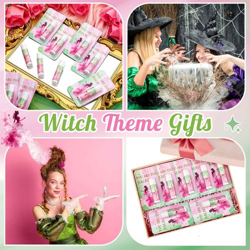 Swiffen 50 Pack Halloween Witch Lip Balms Bulk Pink and Green Party Favors Princess Gift Set Witched Party Favors Baby Shower Birthday Supplies Halloween Decoration Makeup Accessories Bag Stuffers