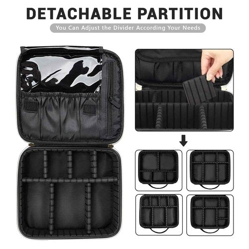 WIRIBEY Checkered Makeup Bag, Portable Makeup Bag with Adjustable Partition, Cosmetic Bags for Women Toiletry Travel Organizer Portable Make Up Bags for Christmas Birthday Gifts