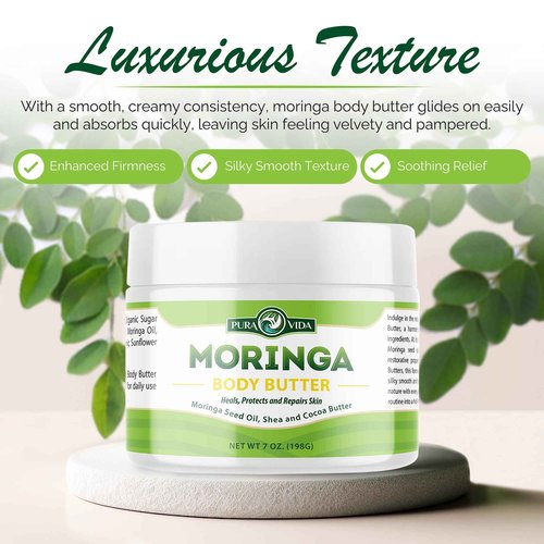 100% Natural Ingredients Moringa Oil Body Butter for Dry Skin with Vitamin A, C, and E And Single Origin Moringa Oil: Experience 100% Purity and USDA Certified Organic