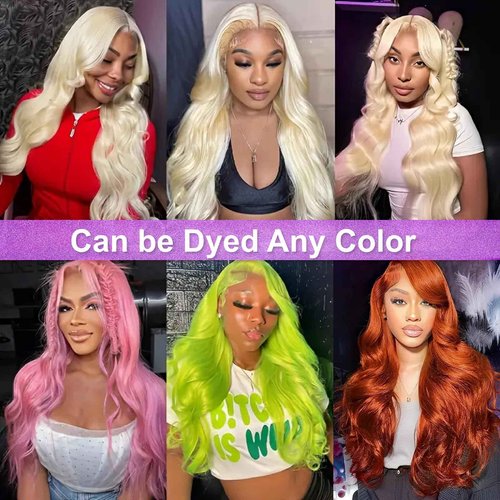 613 Blonde Lace Front Wigs Real Human Hair, Blonde 613 Body Wave 13X6 HD Lace Front Wigs Pre Plucked Lace Frontal Wig Loose Body Wave Glueless Wig Human Hair Business Daily Wear Wig for Women 22 Inch
