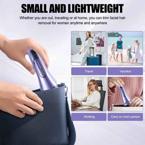 Facial Hair Removal for Women,Painless Body Shaver and Facial Epilator,Rechargeable Trimmer for Epilator Face,Bikini, Arm, Legs, Armpits