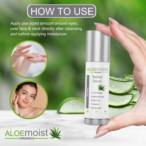 AloeMoist Anti Aging Retinol Cream and 2.5% Retinol Serum for Face